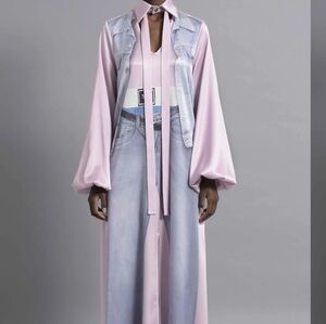 Thebe Magugu Silky Mock Denim Bohemia Dress